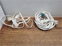 2 Household Extension Cords 5 1/2 ft + 12ft