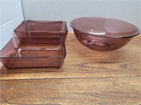 Purple Hue Glass 2 Casserole + Bowl