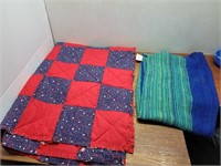 2 Throw Blankets Red@44inx60in Green@64inx44in