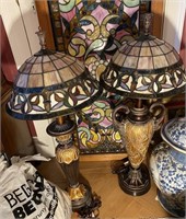 (2) TIFFANY STYLE LAMPS