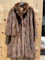 LONG BROWN MINK COAT-MEDIUM