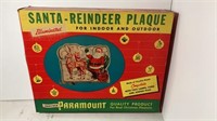 Vintage Santa Reindeer Plaque by Paramount