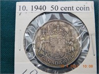 1940  50 cent coin