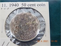 1940  50 cent coin