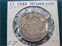 1944  50 cent coin