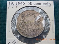 1945  50 cent coin