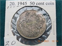 1945  50 cent coin