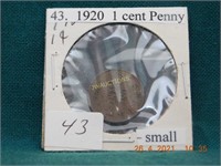 1920  1 cent Penny – small