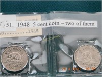 1948  5 cent coins (2)