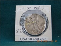 1943  USA 50 cent coin