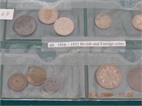 1916 – 1933 British and Foreign coins