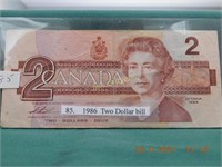 1986  Two Dollar bill