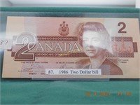 1986  Two Dollar bill