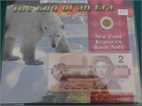 1996  End of Era  - $2.00 bill and toonie