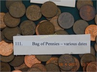 Bag of Pennies – various dates