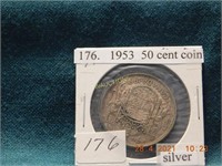 1953  50 cent coin – silver