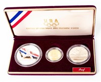 Coin 1992 Olympic 3 Coin Set - Clad, Silver & Gold