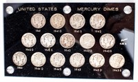 Coin Plaque of Mercury Dimes Set 1941-1945 -Silver