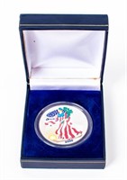 Coin 2000 Colored Silver Eagle In Display Case
