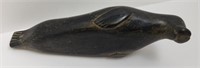 SIGNED SOAPSTONE SEAL SCULPTURE