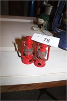 2 MINI RED LANTERNS/PENCIL SHARPENERS