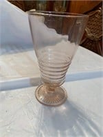 Optic Pink Depression Footed Glass