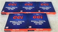(5 times the bid)500 CCI Small Pistol Primers #500