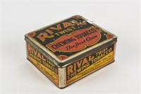 RIVAL TWIST CHEWING TOBACCO TIN 7"X7"X3"