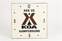 KOA KAMPGROUNDS MASONITE CLOCK FACE 15"X15"