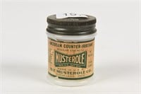 MUSTEROLE MILKGLASS JAR WITH PAPER LABEL 2"