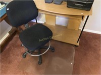 Computer Desk, Rolling Chair & Floor Pad