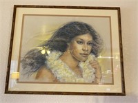 Hawaiian Maiden Picture, Framed