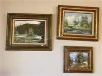 Three Original Oil Paintings, Framed