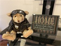 Pilot Bear and Home Sign