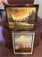 Two Oil Pictures, Framed