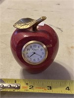 Stone & Brass Desk Clock, apple
