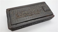 Carved Ebony Box w/ Sliding Lid