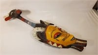 African Mask Painted Carved Wood