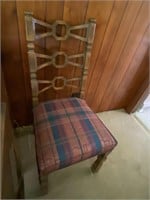 RomWeber dark oak wood Viking covered chair only