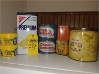 6 Old Tins & 2 Honey Butter Containers