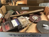 Tray Lot- Reamer Bits, Tape Measures, Tools, Etc.