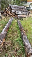 Pile of approx. 10' posts, 5"-7" tops