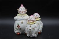 Vintage German Porcelain Clown Cruet Set