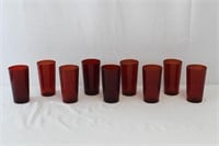 Red Glass Juice Glasses