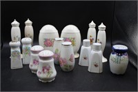 Vintage Floral Porcelain Salt & Pepper Shakers