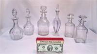 6 CRYSTAL DECANTERS