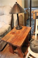 Rustic End Table and Lamp