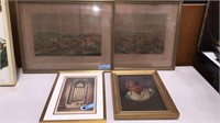 4 ANTIQUE & VINTAGE PAINTINGS & PRINTS