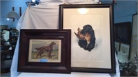 2 PRINTS OF HUNTING DOGS