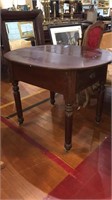 PRIMITIVE WALNUT TABLE W/ DRAWERS